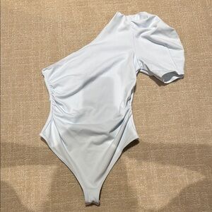 Free people One-Shoulder Light Blue Bodysuit